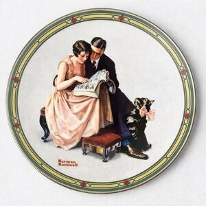 1985  Bradford Exchange Norman Rockwell Plate "A Couple's Commitment # 8652 I
